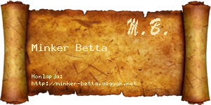 Minker Betta névjegykártya